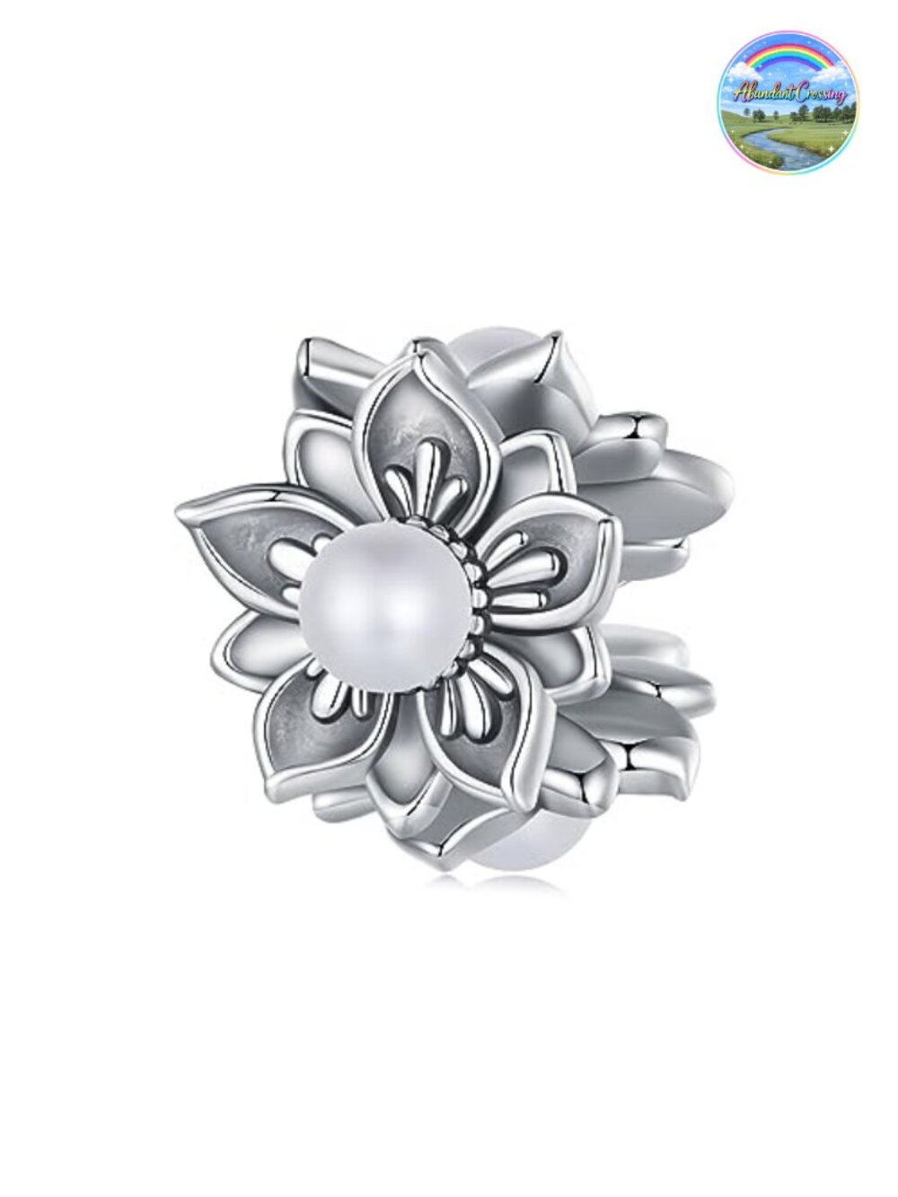 S925 Sterling Silver Charm Platinum Plated Cubic Zirconia Bead for Bracelet